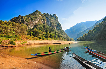Croisière privée Nam Ou bateau pique-nique plage Nong Khiaw karstique Luang Prabang