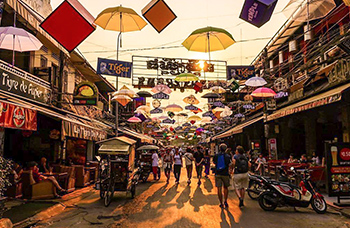 Fin voyage Siem Reap Old Market artisanat lever soleil Angkor départ circuit Indochine ADV